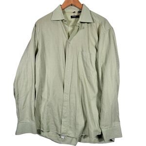 Haupt Dress Shirt Green Small Houdstooth Mens L‎ 42 16 1/2